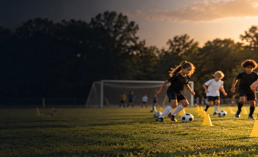 Illustrative youth soccer training