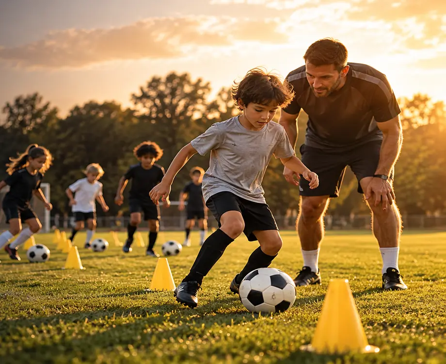 Illustrative youth soccer practice